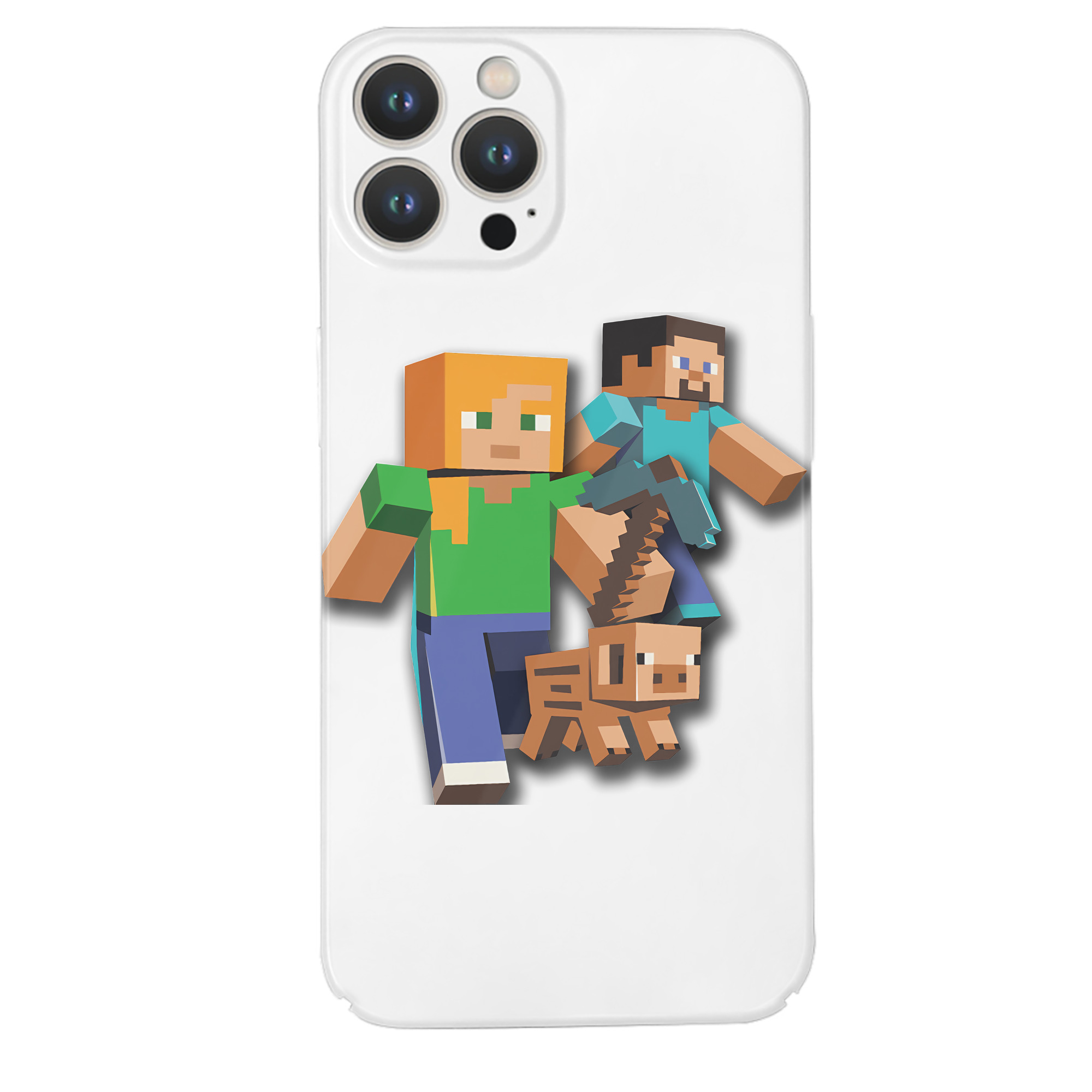 （画像用） マインクラフト ブロックの世界 Minecraft MC Block world 【iPhone 14シリーズ対応】ハードケース